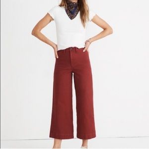Madewell Emmett Cropped Pants - Red size 25